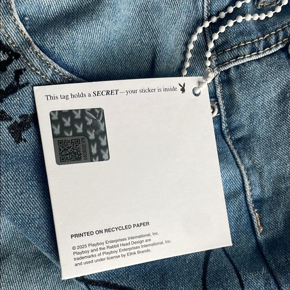 Playboy Women's Blue Graphic Baggy Jeans - Picture 6 of 12